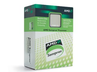 Product packaging for AMD Sempron 3100+ processor featuring the brand logo and claims of best-in-class performance for everyday computing.