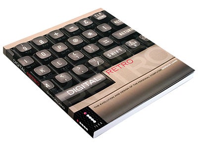 Book cover with title "Digital Retro" and stylized keyboard design.