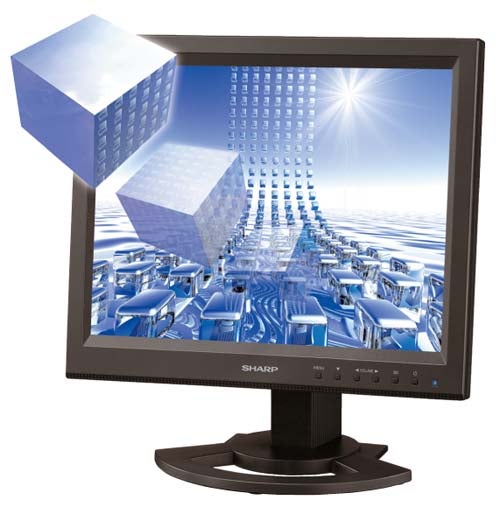 3D graphical content popping out from the Sharp LL-151-3D - 3D LCD Monitor, illustrating the monitor's 3D capabilities.