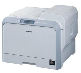 Samsung CLP-550 colour laser printer on white background.