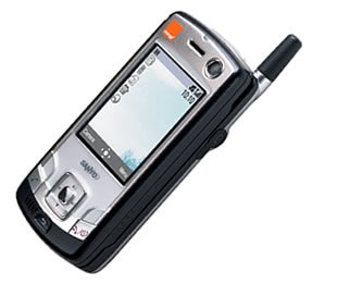 Sanyo S750 - Orange 3G Handset, showing its screen and keypad, front camera and side antenna.