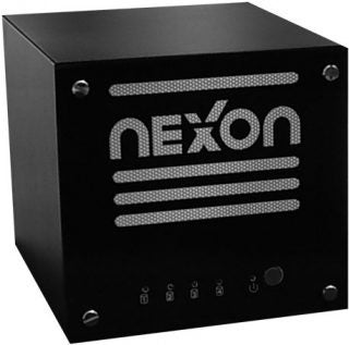 Product image of the Nexon Technology NexonNAS 1000 Network Attached Storage device, showing its black casing with the Nexon logo on the front panel and LED status indicators.