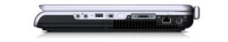Rear view of an HP Pavilion zv5464EA Entertainment Notebook showing ports and battery.