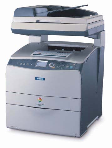 Epson AcuLaser CX11N Multi-Function Device showing its printer, scanner, and control panel against a white background.