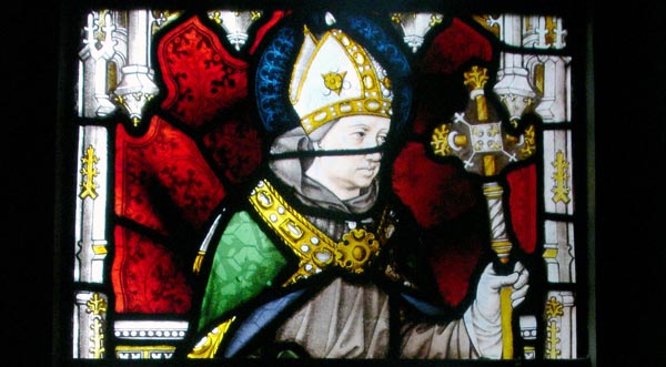 Stained glass window with bishop, not related to camera product.Comparison of Sony Cyber-shot ISO settings 100, 200, 400.