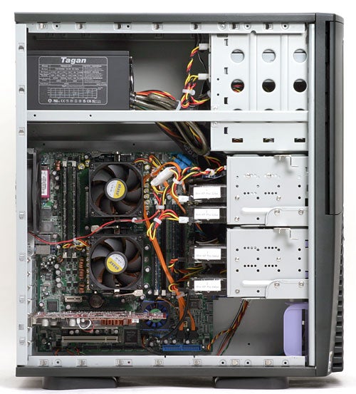 Internal components of an Evesham Acumen DC10 workstation