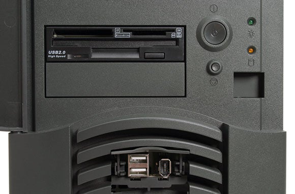 Evesham Acumen DC10 workstation front panel with USB ports.