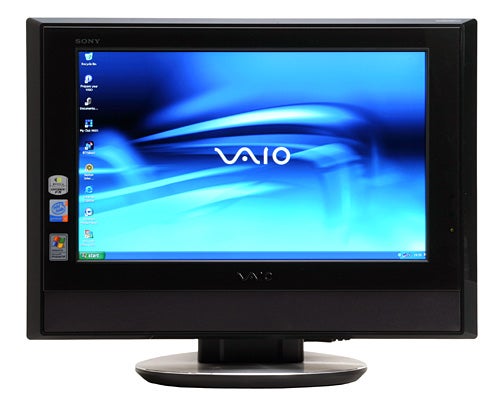 Sony VAIO VGC-V3M Media PC with display turned on showing desktop wallpaper and icons.