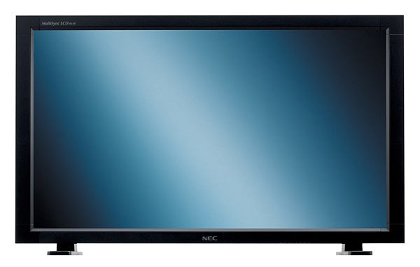 NEC MultiSync LCD4610 - 46-inch Public Display monitor with a blank blue screen on a white background.
