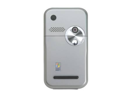 Rear view of Orange SPV M500 Smartphone showing the camera, speaker, and Microsoft Windows logo.