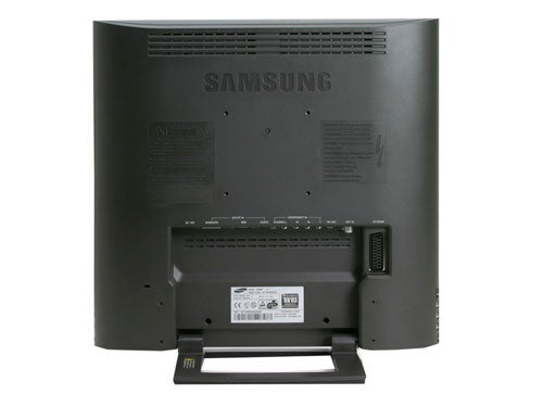 Rear view of the Samsung SyncMaster 930MP LCD TV/Monitor showing the back panel with brand name, ports, and stand.