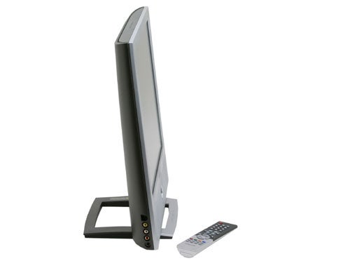 Samsung SyncMaster 930MP LCD TV/Monitor viewed from the side with a stand and remote control