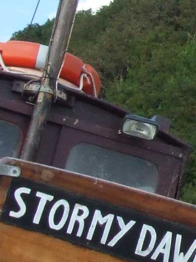 Close-up photo of the boat named 