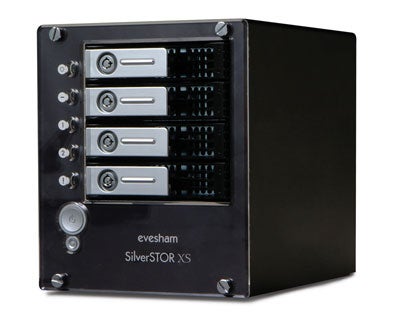 Evesham SilverSTOR XS NAS appliance with drive bays.