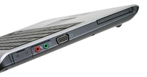Side view of a Sony VAIO VGN-S4M laptop showing its ports, including USB, VGA, and audio jacks.