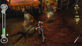 Screenshot of gameplay from MediEvil Resurrection video game.