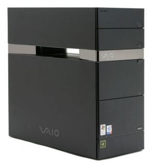 Sony Vaio VGC-RA304 desktop computer with black tower design, silver trim, and Vaio logo on the front panel.