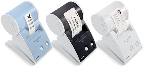 Three Seiko Smart Label Printers with sample labels.