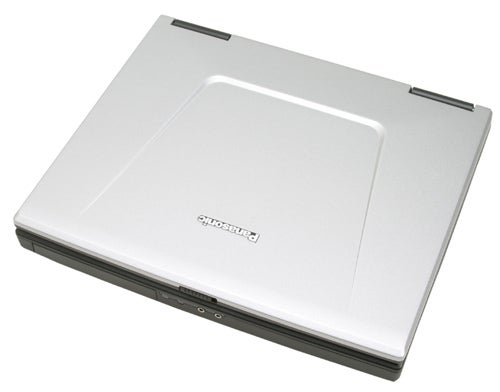 Panasonic ToughBook CF-51 semi-rugged notebook closed, viewed from above on a white background.