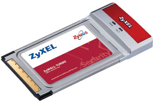 ZyXEL ZyWALL 5/ZyWALL Turbo Card displayed against a white background with visible brand logos and product labeling.