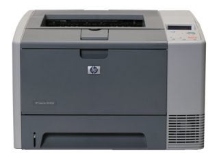 HP LaserJet 2420d monochrome laser printer on a white background.
