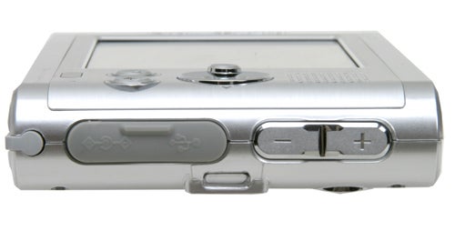 Side view of the Digital Cube i-Station i2 portable media player, showing the device's external control buttons and connectivity ports.