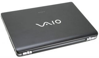 Sony VAIO S5VP laptop closed, showing the top cover with the VAIO logo.