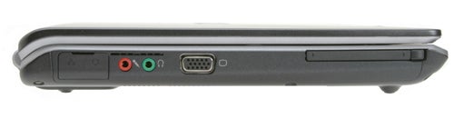 Sony VAIO S5VP laptop showing the side profile with ports including audio jacks, a VGA connector, and power input.