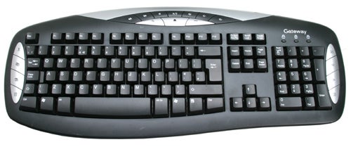 Gateway desktop computer keyboard with multimedia keys.