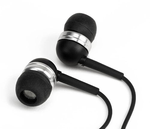 Creative EP-630 in-ear headphones with black foam ear-tips and silver accents on a white background.