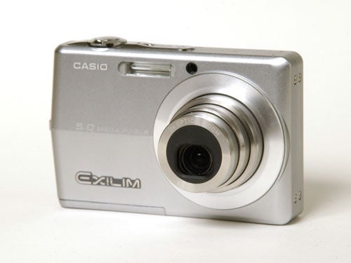 A Casio Exilim EX-Z500 digital camera with the lens extended, displayed against a white background.