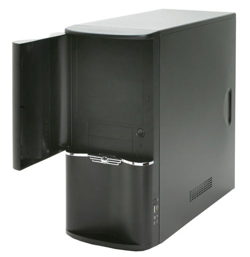 Black Thermaltake Mambo VC2000 computer case with open side panel.