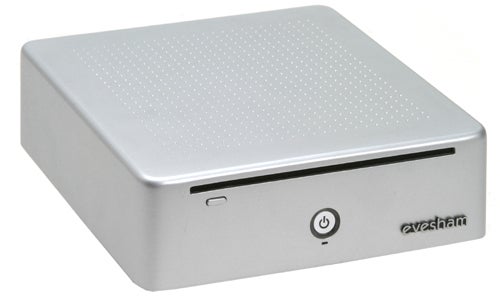 Evesham Mini PC Plus with logo and power button visible.