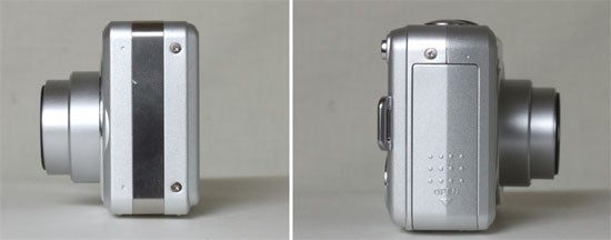 Side views of Samsung Digimax L55W digital camera.