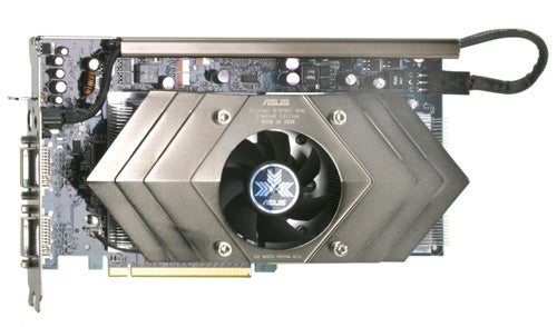 ASUS Extreme Dual N7800GT graphics card with large cooling fan and distinctive ASUS branding on the casing.