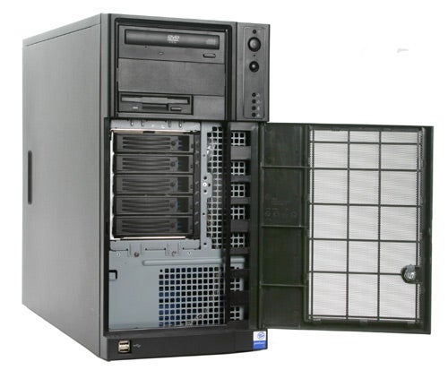 Evesham Technology SilverEDGE 300NH Server with open door.