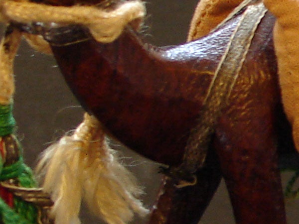 Close-up of a textured leather saddle detail.