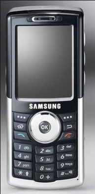 Samsung i300 Windows Mobile Smartphone with a black and silver color scheme, featuring a large screen and numeric keypad.