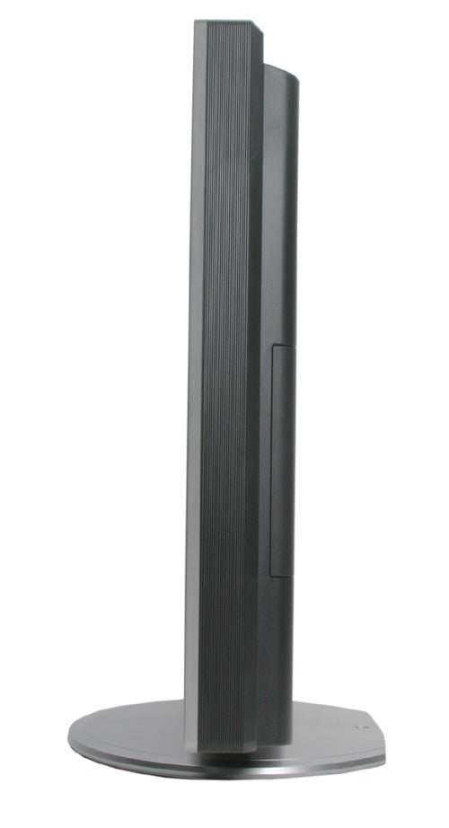 Side view of a Sony Bravia KDLS40A12U television showing its slim profile and pedestal stand.