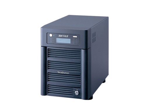 Buffalo Technology TeraStation Pro 1.0 TB Network-Attached Storage device in a vertical position with the brand name and model clearly visible on the front panel.
