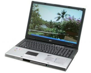 Acer Aspire 9504WSMi laptop open and powered on.