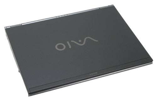 Sony VAIO VGN-SZ1VP laptop closed, showcasing the lid with VAIO logo on a white background.