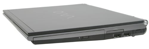 Sony VAIO VGN-SZ1VP laptop closed, showcasing its slim design and side ports.