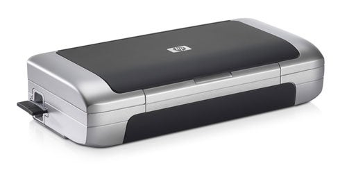HP DeskJet 460wbt portable printer with silver and black casing on a white background.