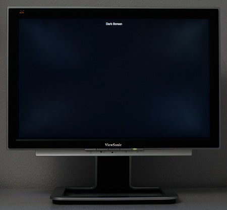 ViewSonic VX2025wm 20.1-inch LCD monitor on a dark background displaying a screen with the text 'Dark Green'.