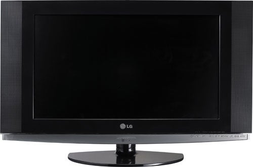 An LG 32LX2R 32-inch LCD TV on a stand with a black frame and speakers on both sides of the screen.