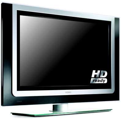 Philips 37PF9830 37-inch LCD TV with 'HD ready' label on the screen, sleek black and silver design, and a matching silver stand.