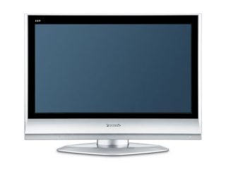 Panasonic TX-32LXD60 32-inch LCD TV with a silver frame and stand, power button visible on the right, against a white background.