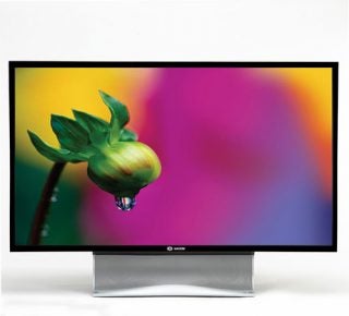 Sagem Axium HD-D56B 56-inch DLP television displaying vibrant colors.