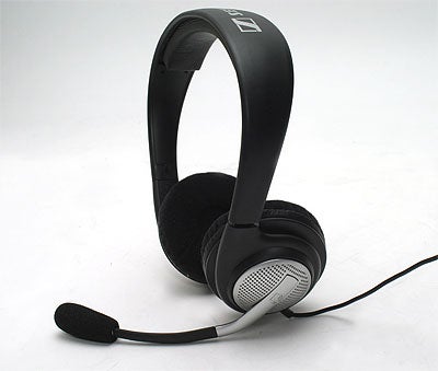 Sennheiser PC160 gaming headset with microphone on a white background.